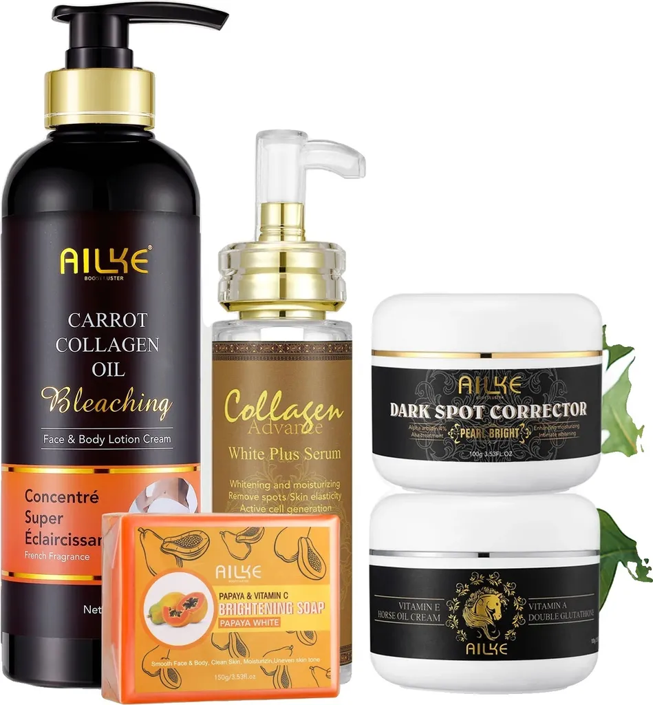 AILKE Kit Collagène 5 en 1 Sérum Éclaircissant et Anti-Taches Brunes