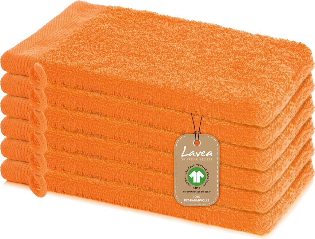 Lavea® 6er Set Waschlappen 16x22 cm, Waschhandschuhe Bali Produktbild 
