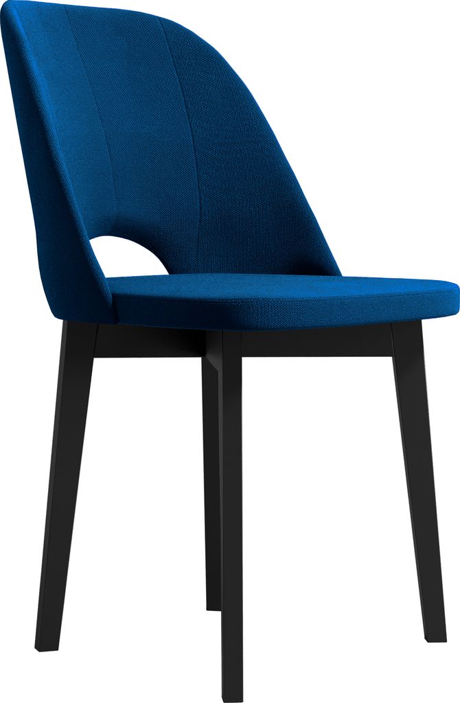 Esszimmerstuhl Elixir (1 St), Stühle ohne Armlehne, aus Velours, mit Holzgestell (Stoff: riviera 81 - blau, Beinfarbe: Schwarz)