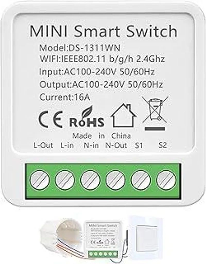 Mini Interruttore Smart WiFi Tuya 1 gang - Google Home e App Remota