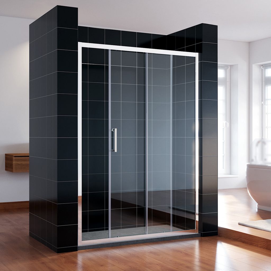 SONNI140x185cm Schiebetür Dusche Klarglas Duschwand