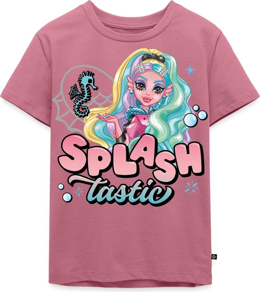 Spreadshirt Monster High Lagoona Blue Splashtastic Kinder Premium T-Shirt, 110/116 (4 Jahre), Mauve
