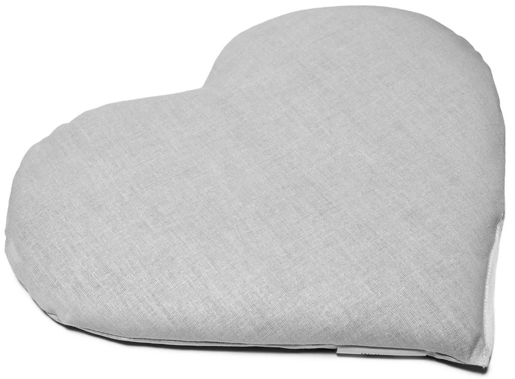 Zirbenkissen Herz 30x25cm weiß, direkt befülltes Zirbenholzkissen