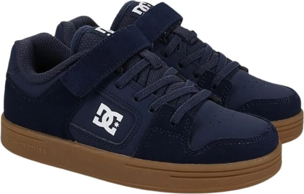 Baskets de skate enfant DC Shoes Manteca 4 V bleu marine et gomme 34