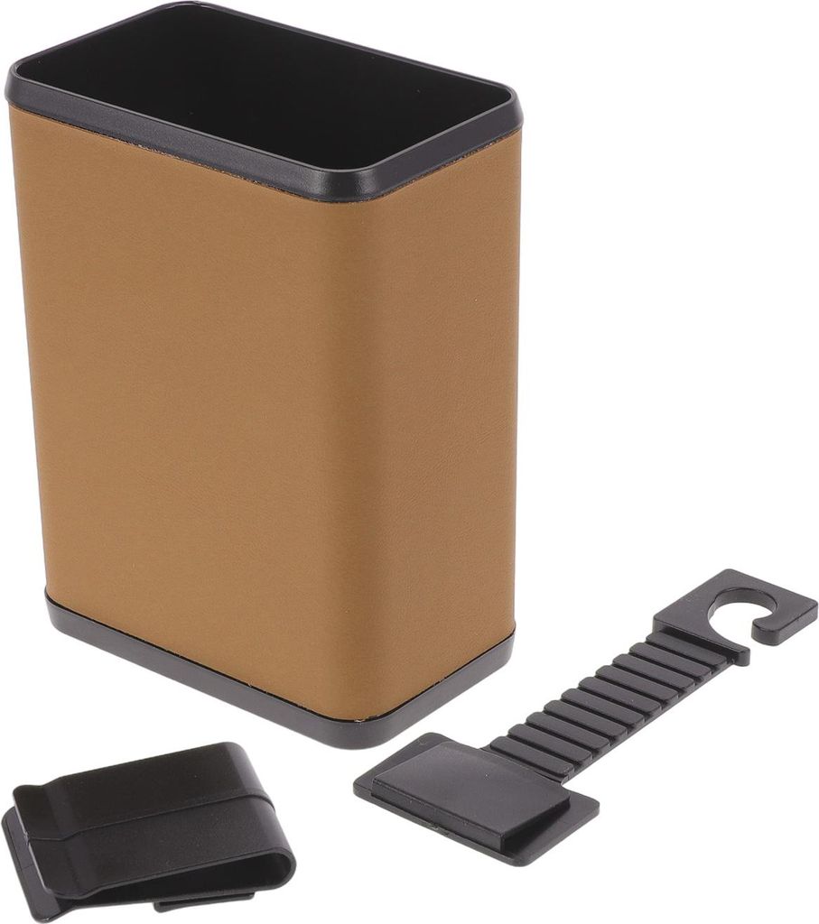 Auto Mülltonne Vordersitze Rücksitze 3,9" Länge 2,4" Breite 5,5" Höhe Auto Müllbehälter Kunstleder ABS Braun Hängend