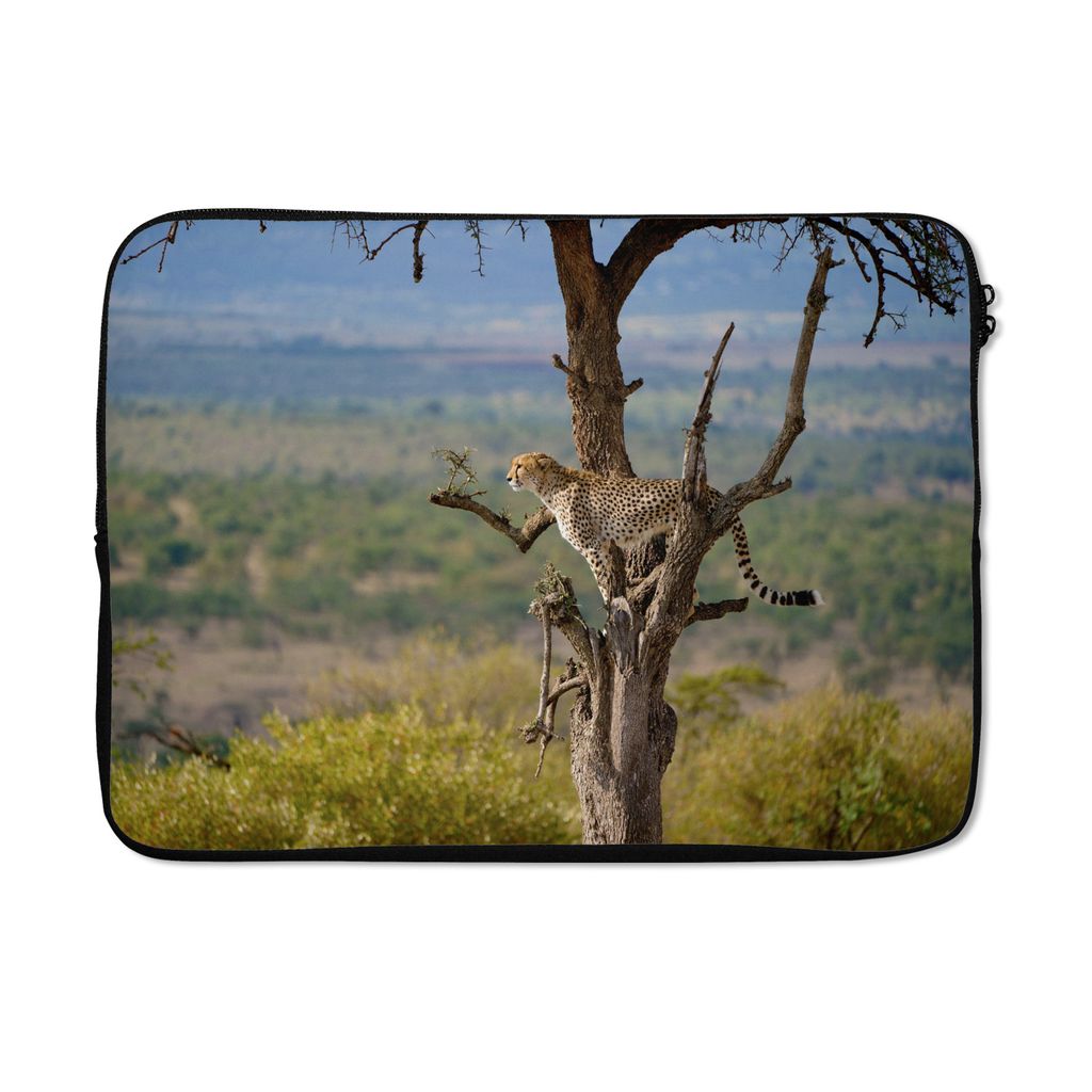 MuchoWow Laptop Hülle 13 Zoll Leopard - Baum - Tier Laptoptasche - Laptophülle - Sleeve - Rundumschutz