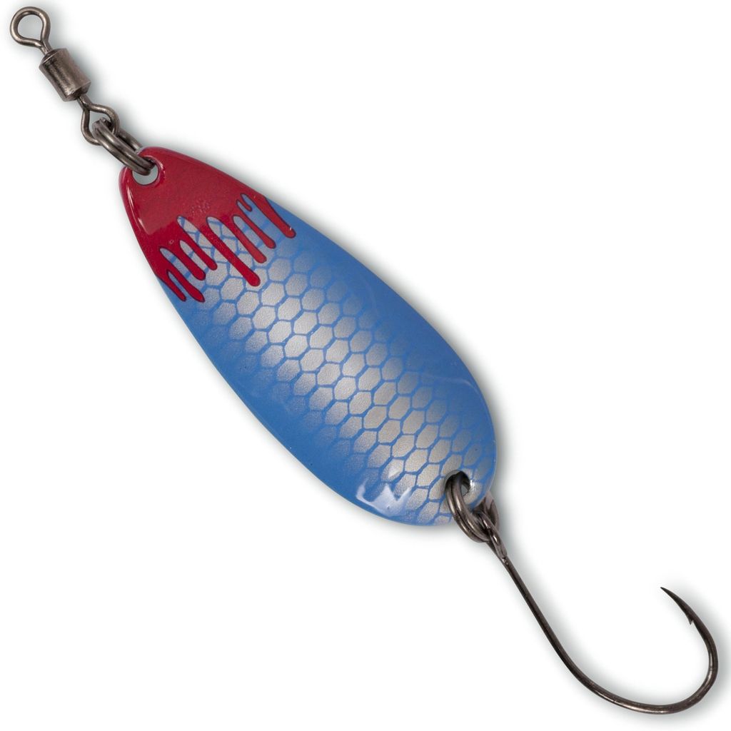 Quantum Magic Trout Bloody Shoot Spoon 3,5cm 3g - Forellenblinker, Farbe:silberfarben/blau