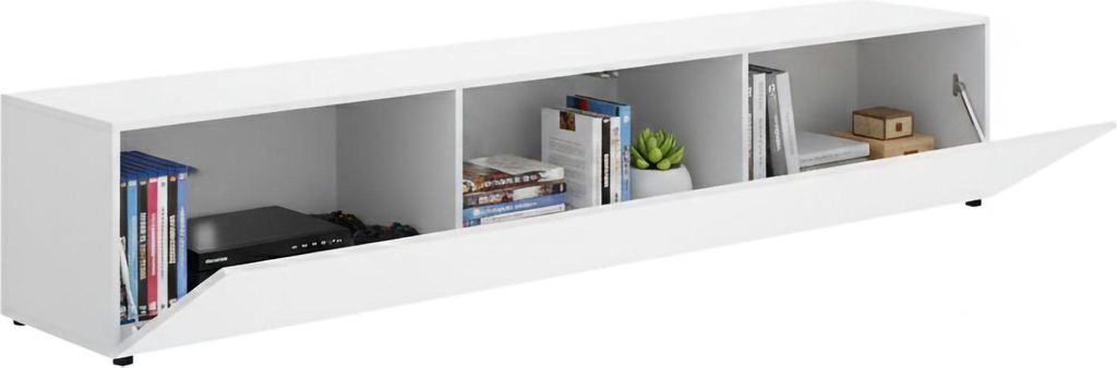 Brewster - TV-Schrank, 42x220x42h cm Weiß, ein Regal