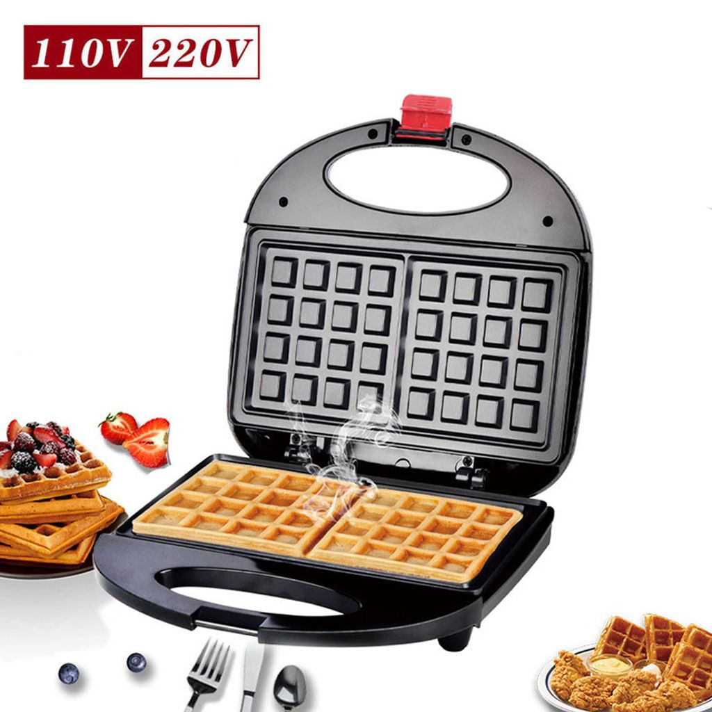 750W Waffeleisen Elektrische Pfannkuchenmaschine Antihaft-Frühstückswaffelkucheneisen