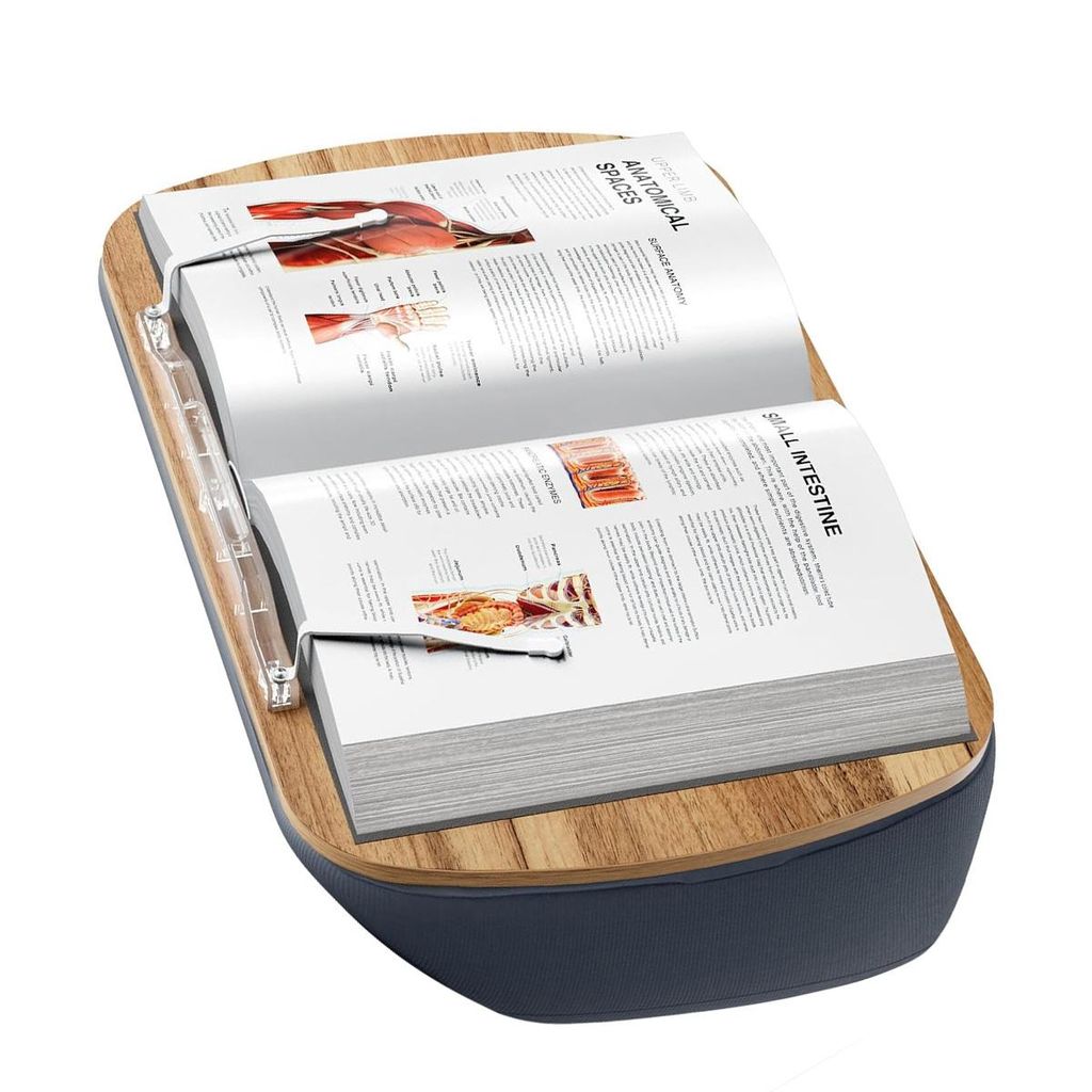 Freihändiger Leseständer Lesekissen, kompatibel mit Buch, Tablet & Laptop, ideal für Sofa, Bett & Schreibtisch, für Leseratten, Grau, 43×27,8...