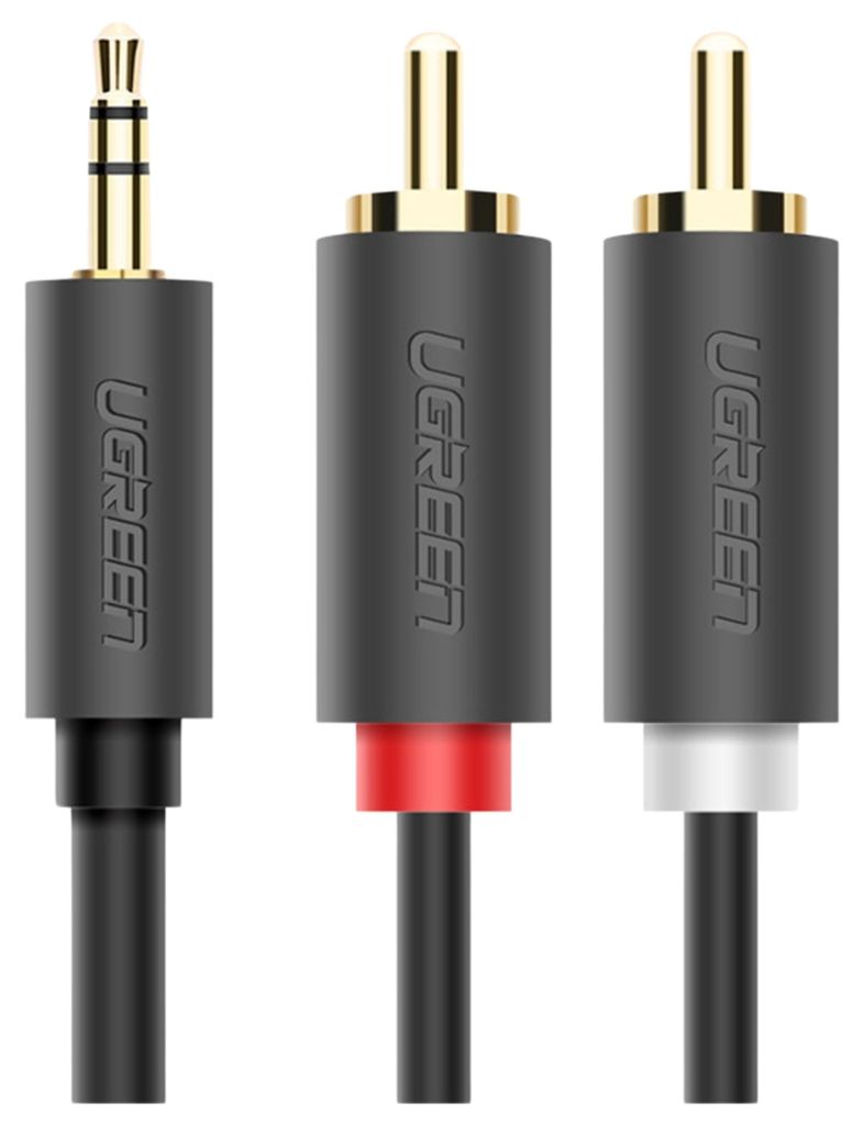 Ugreen Av102 Kabel 2X Rca (Cinch) Jack 3.5 Mm 1,5M (Czarny) Immagine del prodotto 