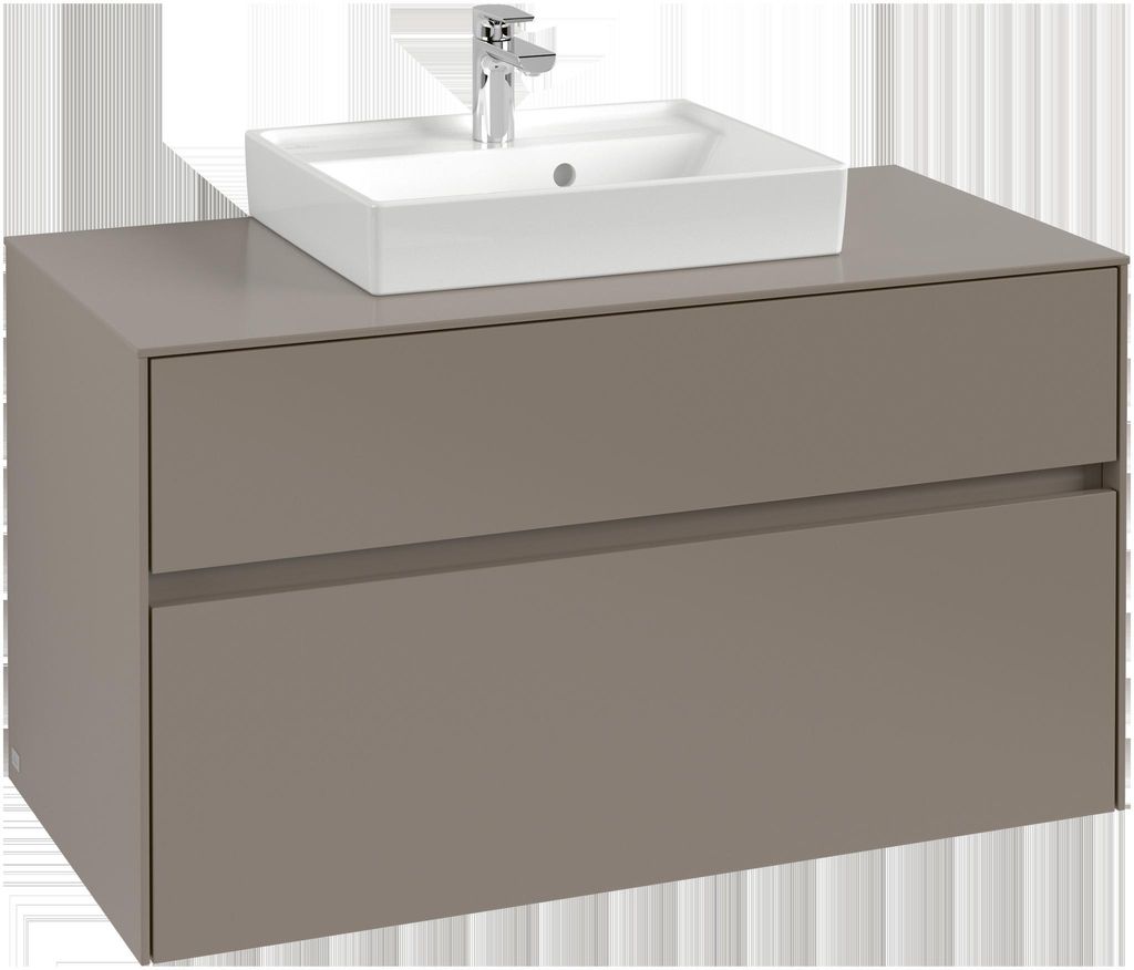 Villeroy & Boch Collaro Waschbeckenunterschrank, 2 Auszüge, Waschbecken mittig, 1000x548x500mm, C01600AA