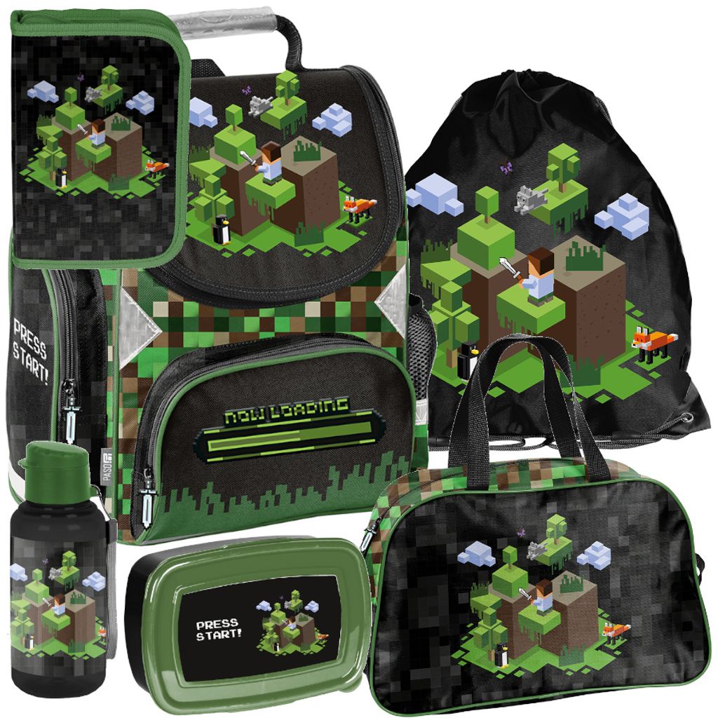 Schulranzen 6-tlg. Set für Mädchen & Jungen PIXELS Game – Produktbild 