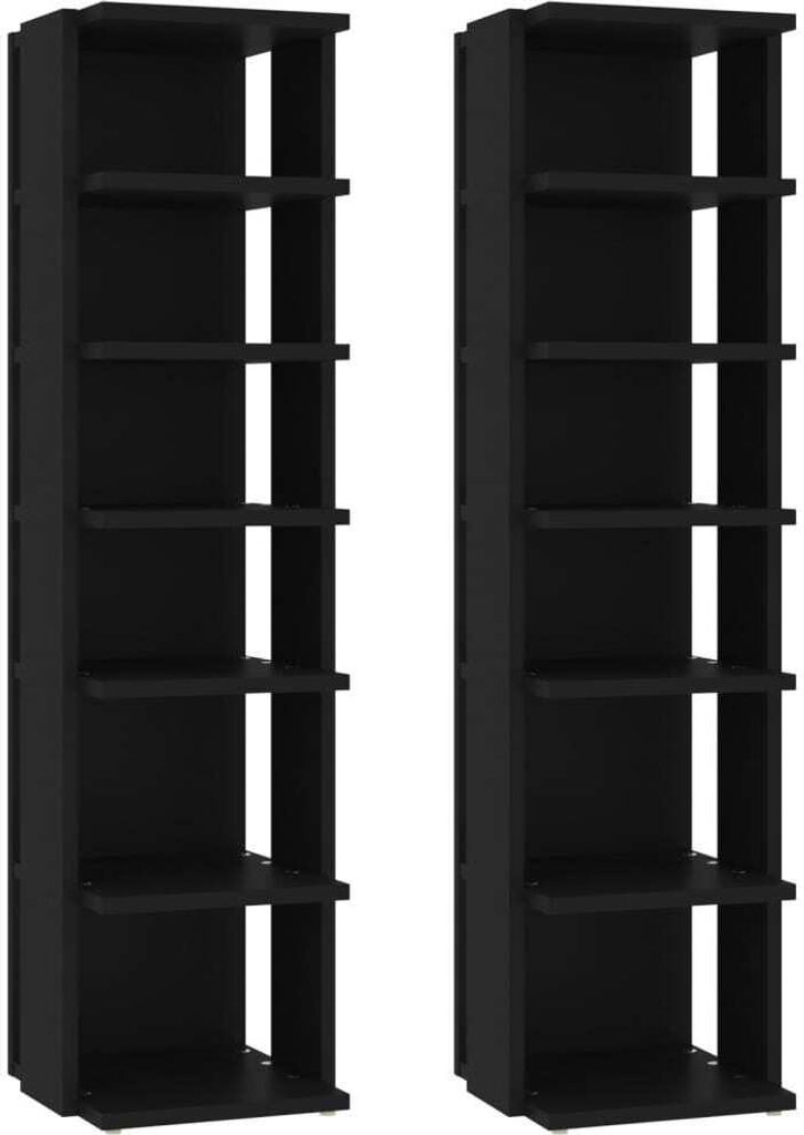 vidaXL Skrinky na topánky 2 ks čierne 27,5x27x102 cm Obrázok produktu 4