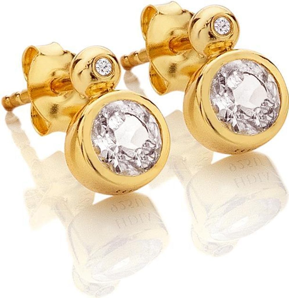 Hot Diamonds HDXGEM Droplet Stud Earrings - White Topaz DE774 Ohrringe