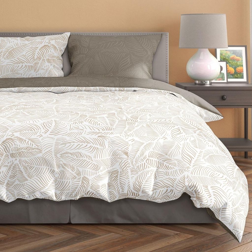 Bettwäsche 220x200+ 2x 70x80 100% Baumwollsatin Bettgarnitur Bettbezug (Milagro Verde 028)