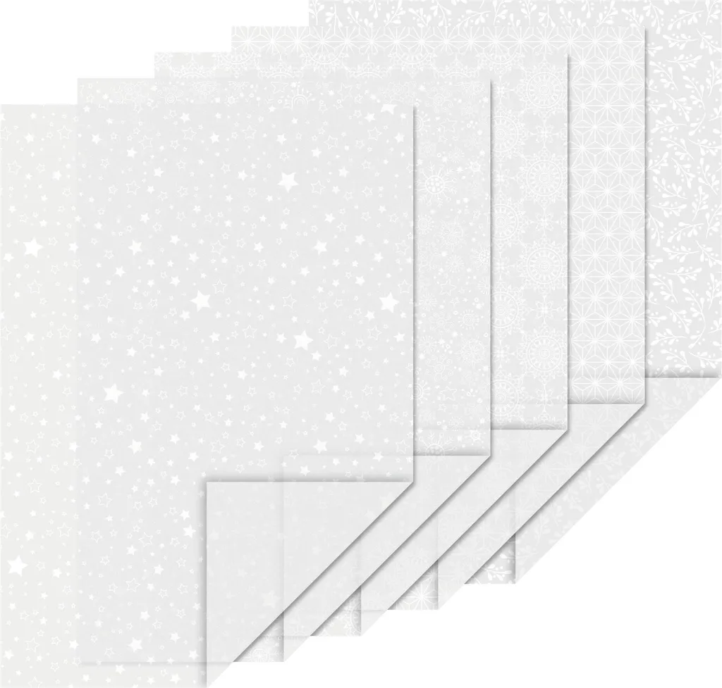Heyda 204875420 Papier Transparent A4 Étoiles Blanches pour Création