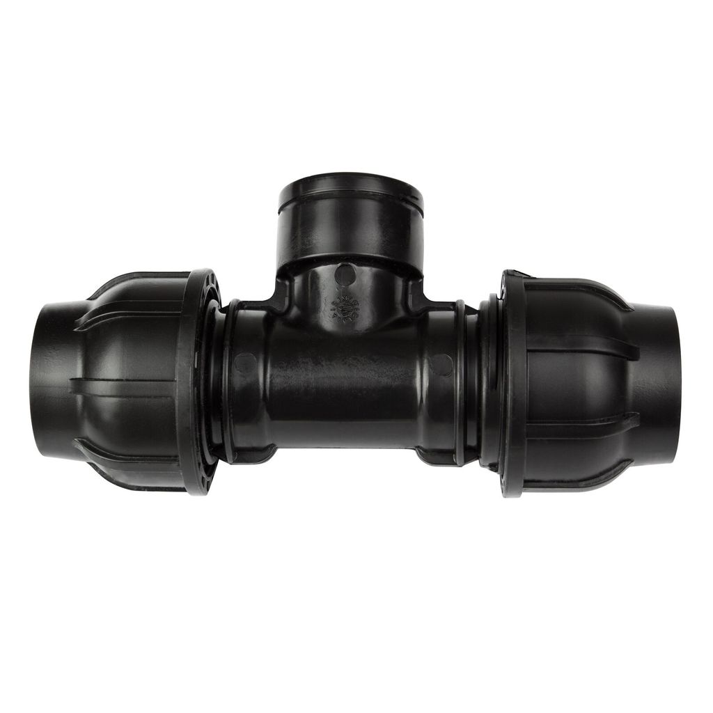 PE Rohr T-Stück Verschraubung 63 mm x 1 1/2 Zoll Innengewinde