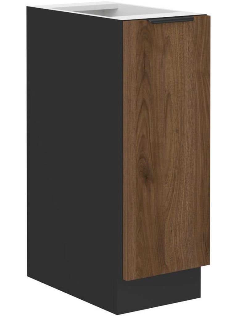 TOVA Auszugschrank - Breite 30 cm, Okapi-Nussbaum/Schwarz