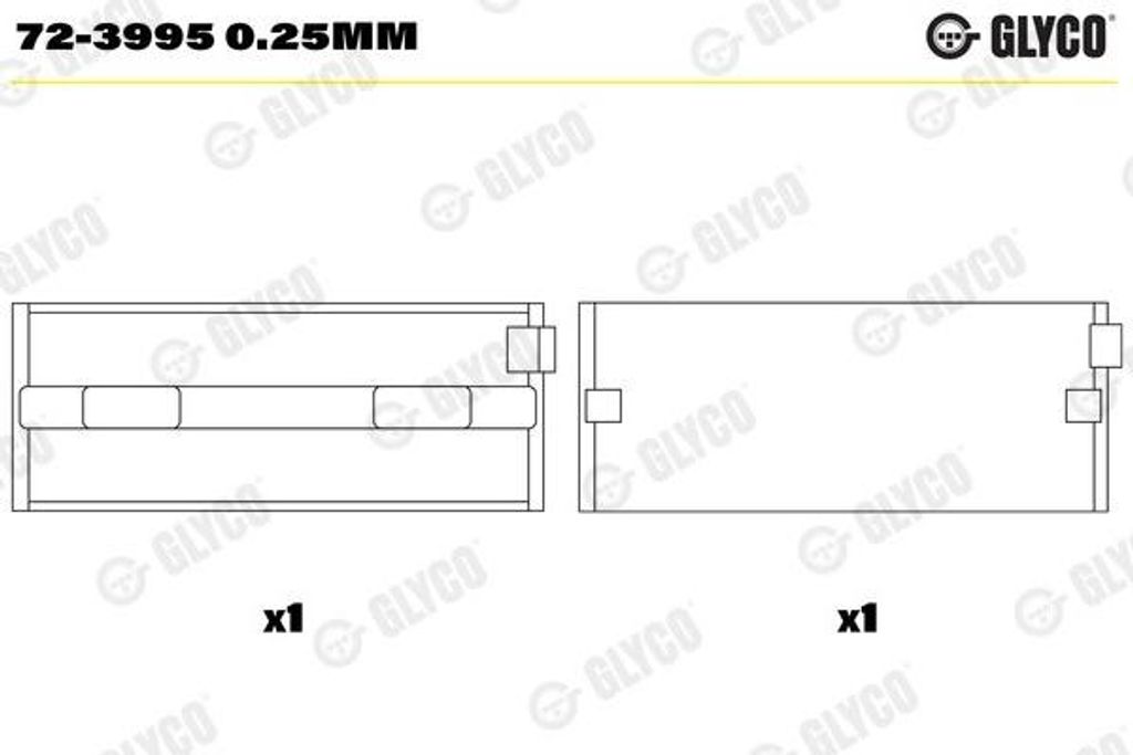 GLYCO Kurbelwellenlager Hauptlager 72-3995 0.25mm für OPEL ZAFIRA B (A05) 20,75mm