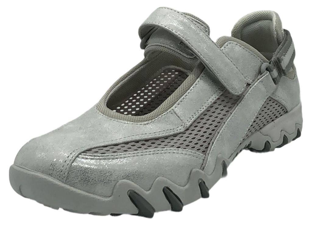 Allrounder Sneaker Niro 68/61, Metallic-Leder mit offenem Mesh, Weiß, Fußbett zum Wechseln 39