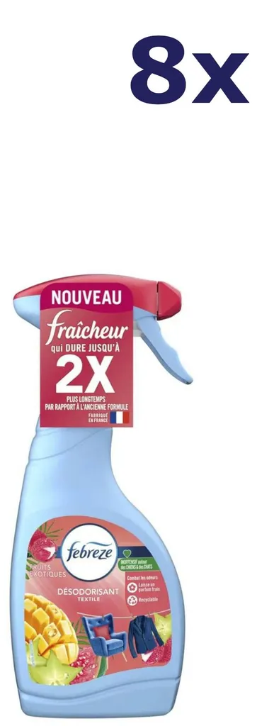 Febreze Rafraîchisseur textile fruits exotiques 8 x 500 ml lot familial