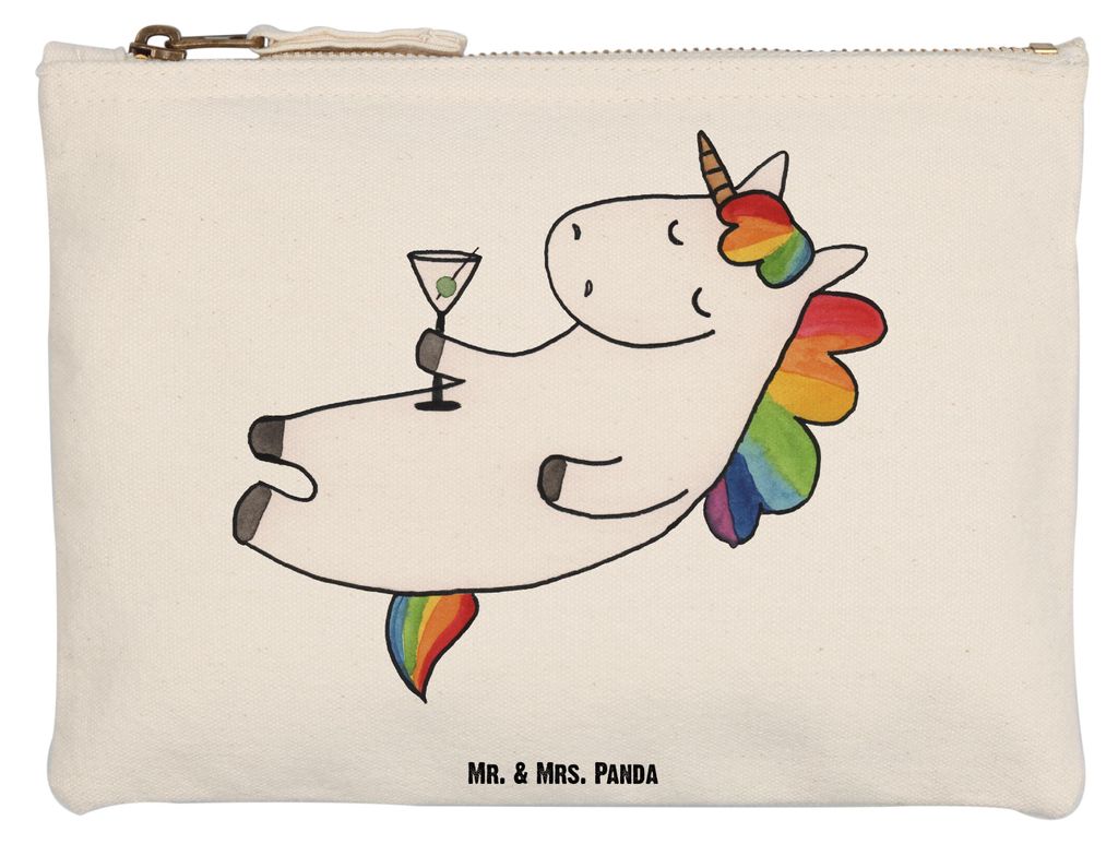 Mr. & Mrs. Panda Mäppchen Einhorn Cocktail Grösse XL Große - Weiß - Geschenk, Schminktasche, Make-Up Tasche, Schlampermäppchen, Party, Freundi...