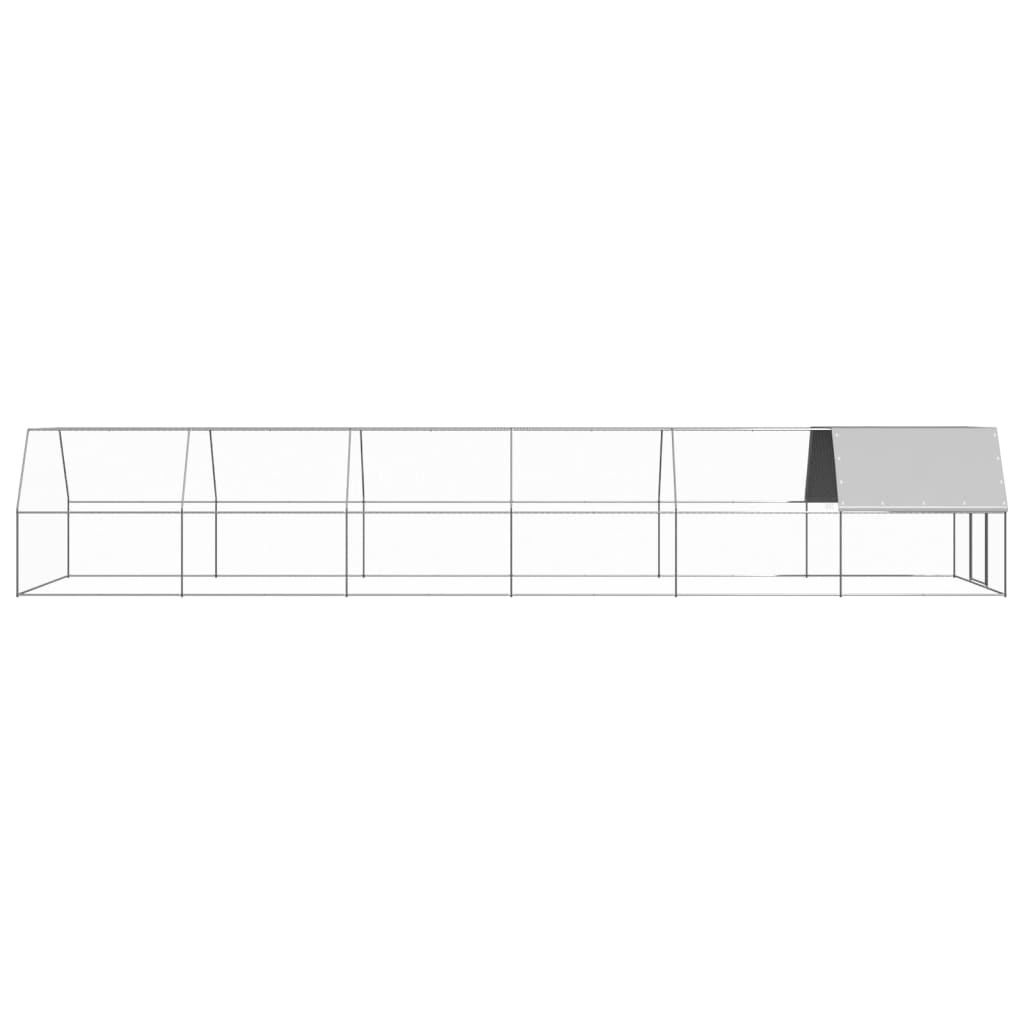 Cloris Designermöbel Outdoor-Hühnerkäfig 3x12x2 m Verzinkter Stahl - 2026Neu325383 - Kleintier-Ställe
