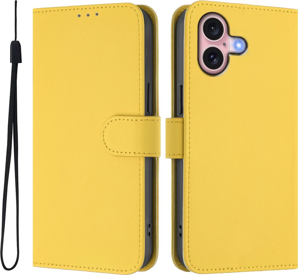 Mobigear Urban Wallet iPhone 16 Hülle Klapphülle Geldbörse - Gelb
