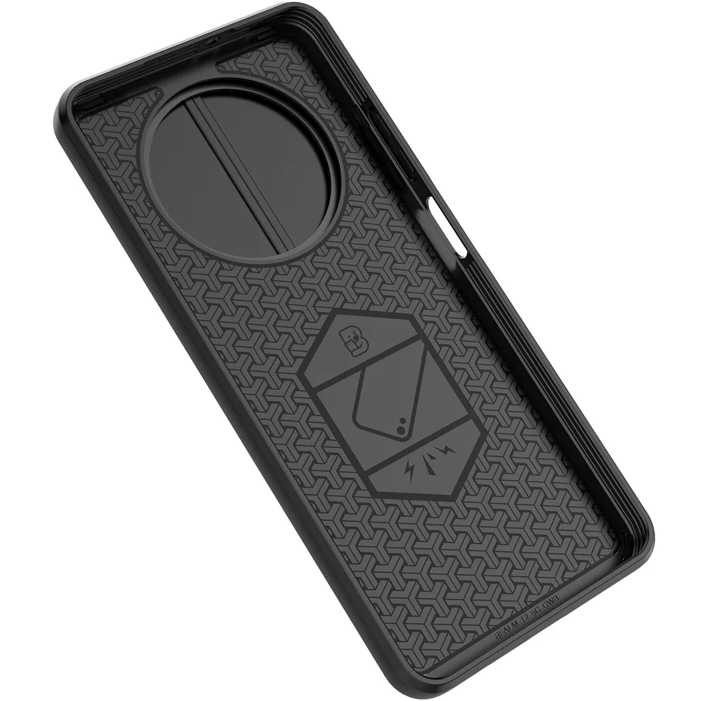 DEDUX Custodia Per Realme 12 5G / 12x 5G – Cover In Vetro Temperato Sfumato Con Paraurti TPU (Blu/Nero)