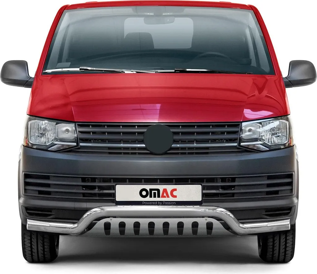 Protection avant acier inox argent pour VW T6 T6.1 Transporter 2015-2024