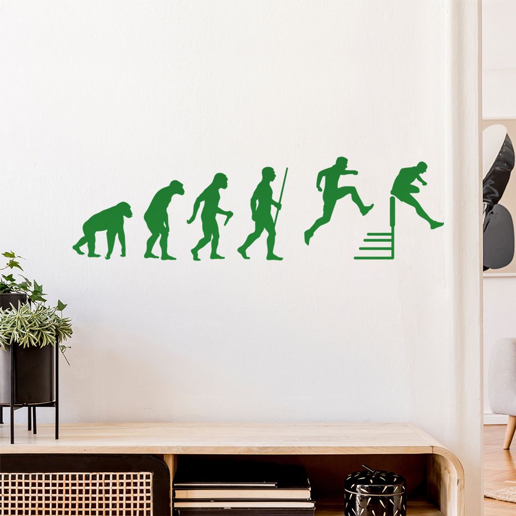 Hürdenlauf Evolution Wandtattoo Wandaufkleber Wall Sticker - Dekoration, Küche, Wohnzimmer, Schlafzimmer, Badezimmer
