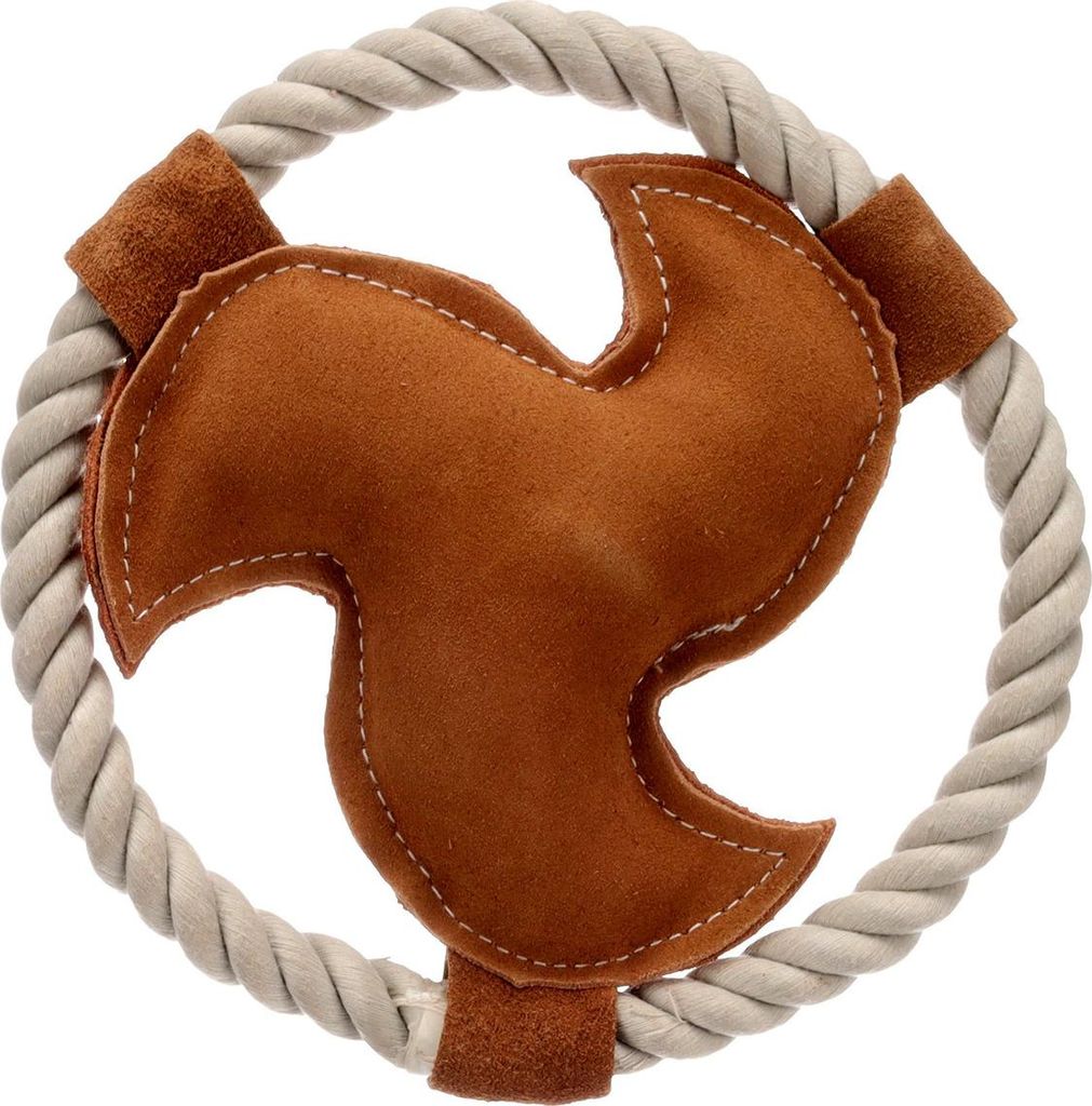 Flamingo Hundespielzeug Swa Frisbee aus Leder braun