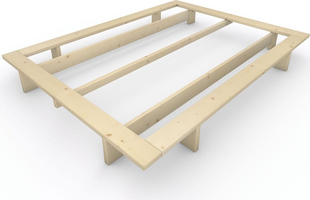 Massivholzbett im japanischen Stil "Komorebi" 160x220 Fichte