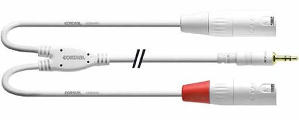 Cordial CFY 3 WMM Snow Intro Câble Y Mini Jack vers Double XLR Mâle