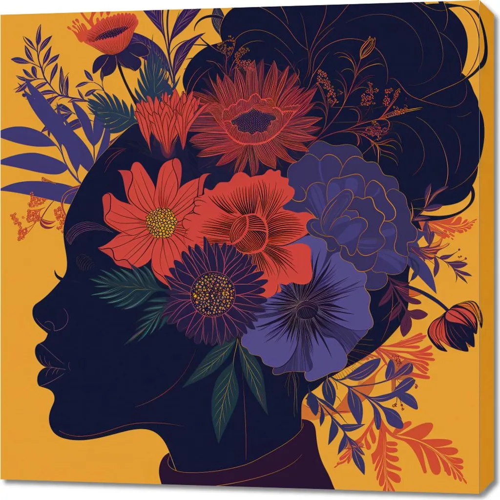 Habillez vos Murs Vides avec l'Image Muse Botanique Carrée 90x90 cm