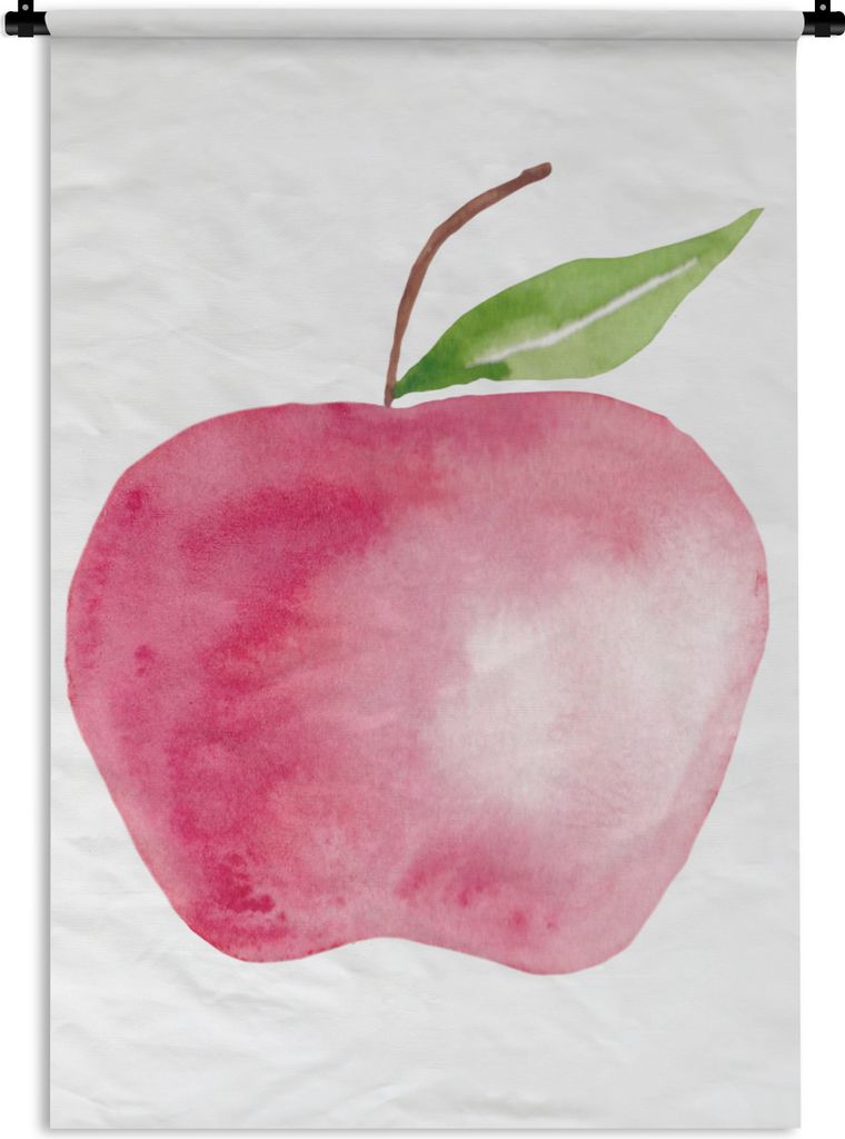MuchoWow Wandteppich Wandbehang Apfel - Farbe - Weiß 120x180 cm Tapisserie Dekoration Wandtuch - Schlafzimmer - Dekorationen für das Haus