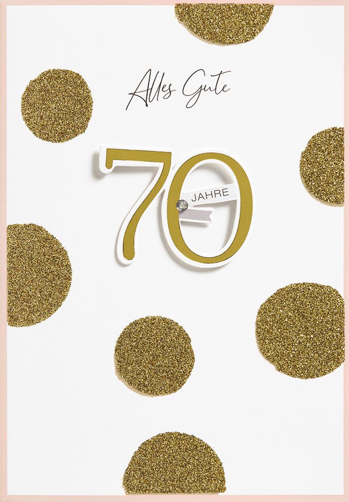 70 Geburtstag Glückwunschkarte im Format 115x17cm mit Umschlag
