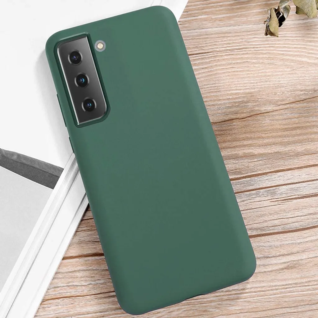 Cover Samsung S21 5G Antiurto Verde Notte Gomma Liquida Original Feel - 2