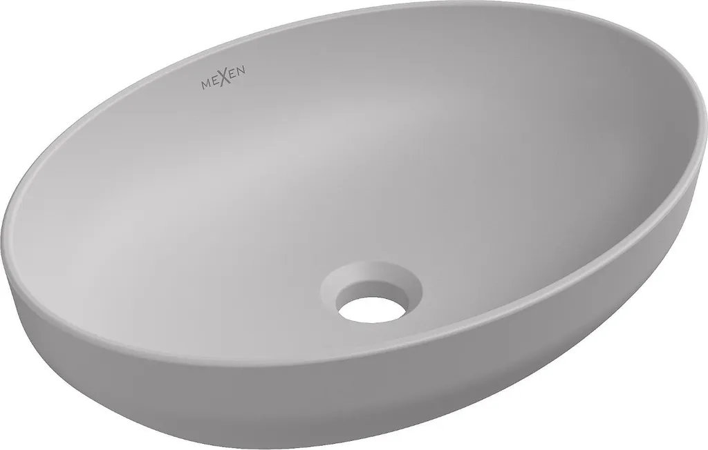 Lavabo Appoggio 50 cm Mexen Cornelia Grigio Opaco | Ceramica Alta Qualità