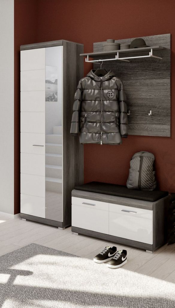 xonox.home Garderobenkombination Scout Rauchsilber Nachbildung 167x197x40 cm