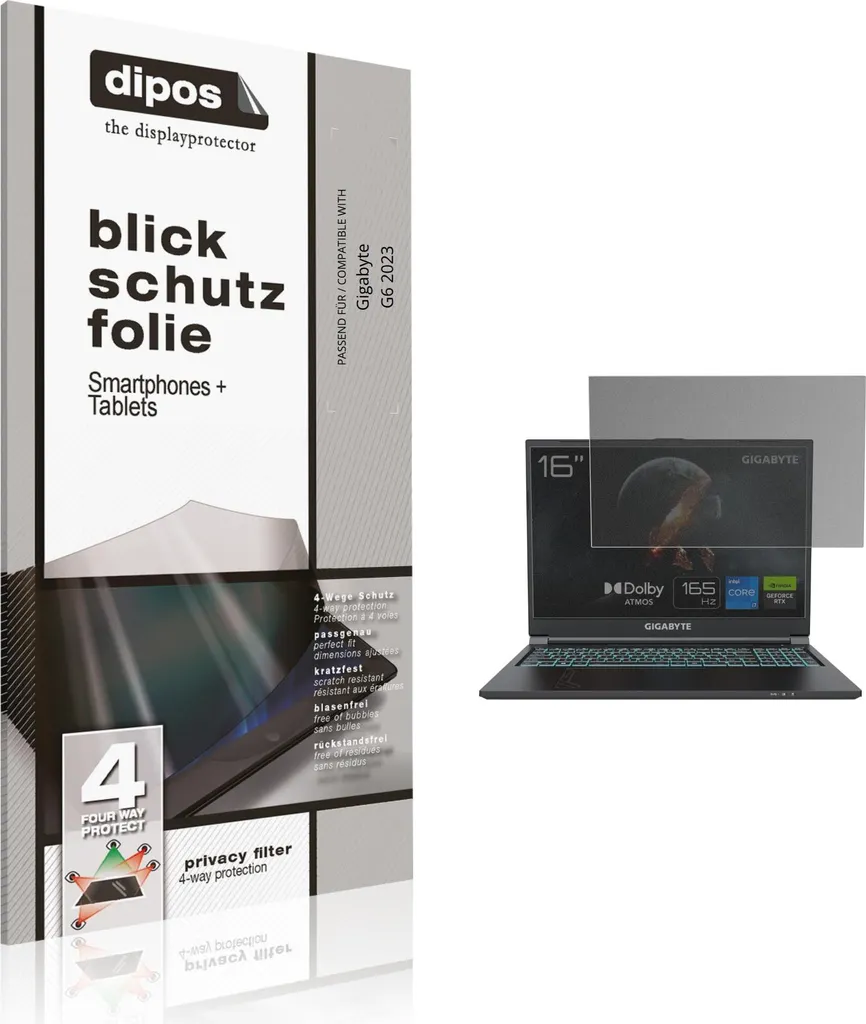 Migliore Pellicola Privacy Gigabyte G6 2023 - Protezione Vista 4 Lati