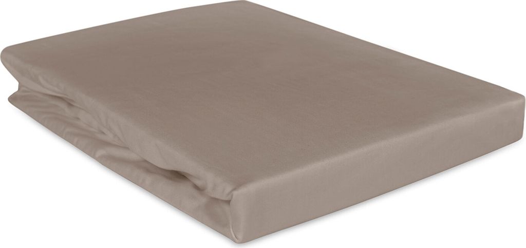 Spannbettlaken Baumwoll-Satin dunkelbeige 041/120x200