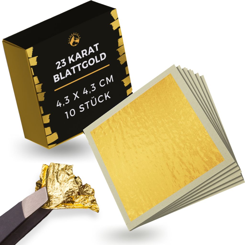 Essbares Blattgold 10 Stk - 4,3x4,3cm - Labores Blattgold Produktbild 1