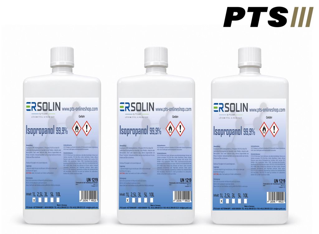 Isopropanol 99,9% 3x1 Liter IPA Entfetter Reiniger Produktbild 