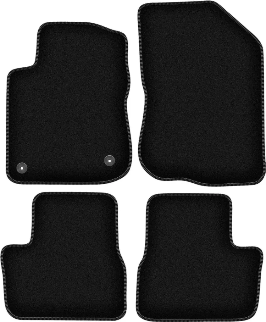 Set Tappeti Velluto per Peugeot 208 I 2012-2019 - Nero con Clip