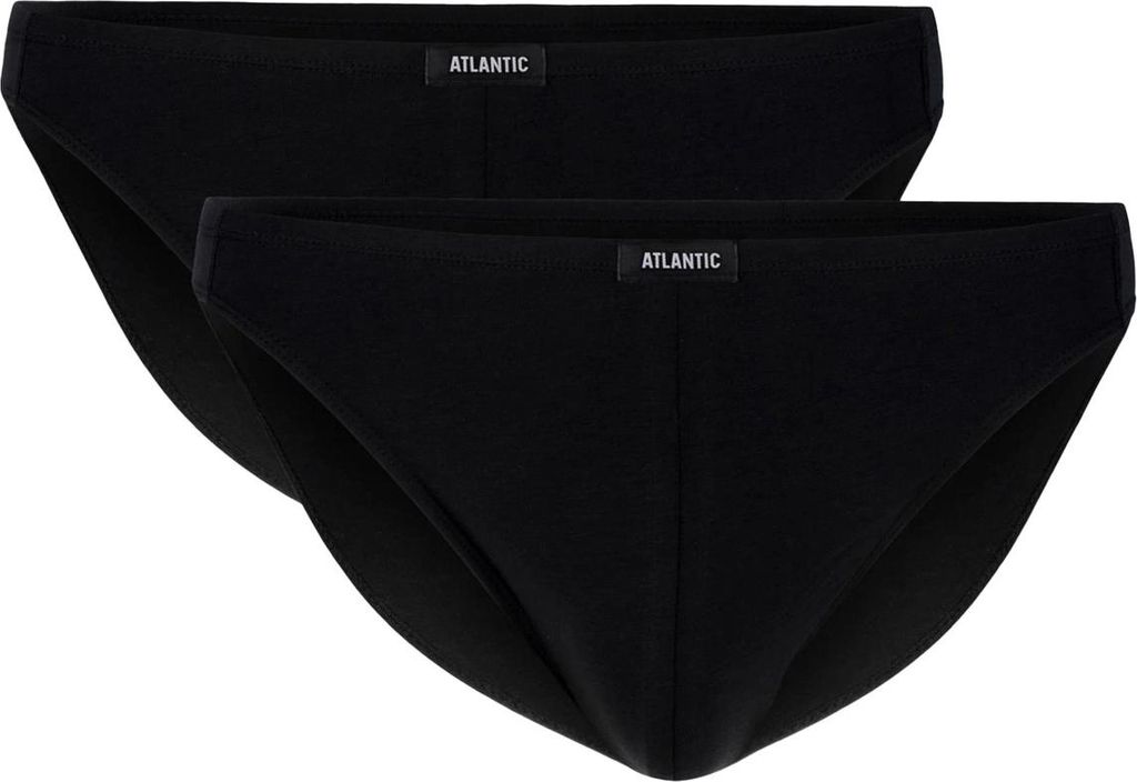 Atlantic Herren Slipy Mini - Bequeme Unterwäsche aus Pima Baumwolle und Modal, Atmungsaktiv, 2er Pack, Schwarz, Größe M M