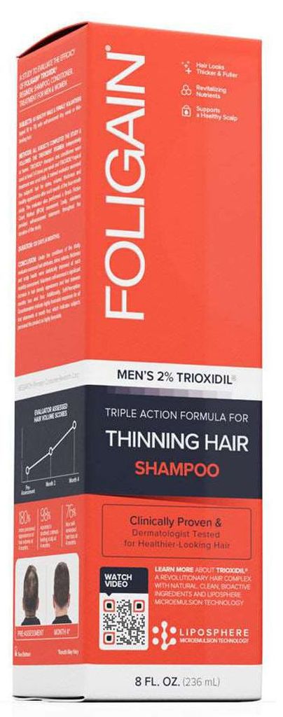 Shampoo, Foligain, Dünner werdendes Haar, Trioxydil 2%, Produktbild 