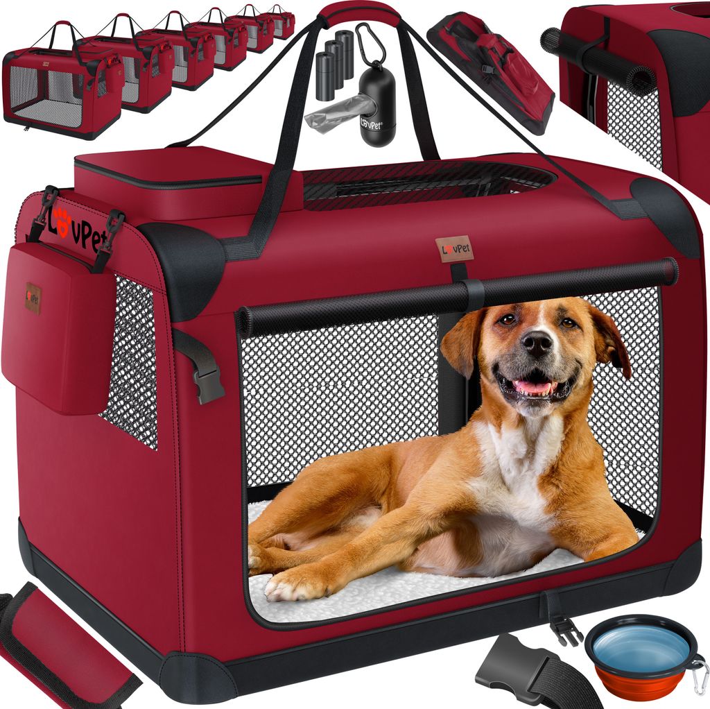 Hundebox XL 81x 58 X 58cm Faltbar Hundetransportbox Inkl