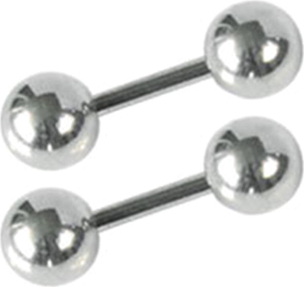Ohrstecker Einfache verschleißfeste Männer Punk Ball Barbell Ohrringe für Dating-Silber,3mm